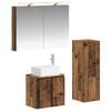 vidaXL Bathroom Furniture Set 4 pcs Old Wood Engineered Wood and Glass