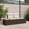 vidaXL Garden Sofa Brown 123 x 62 x 69cm Poly Rattan