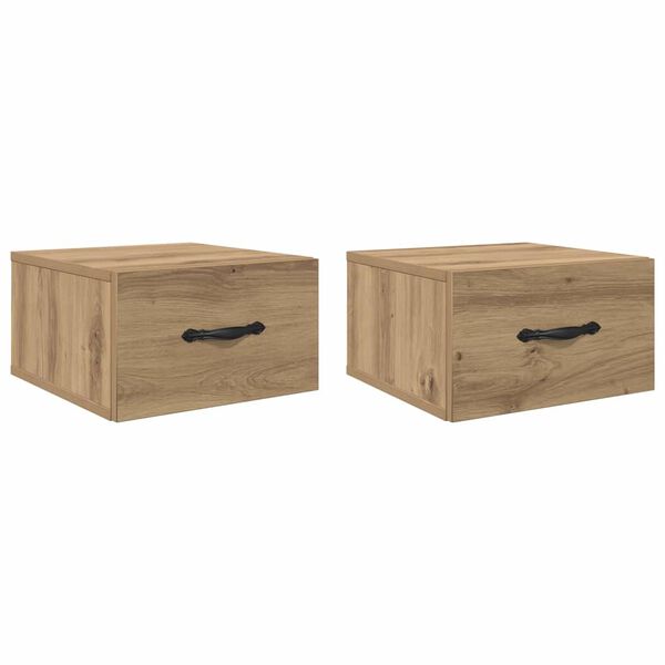 vidaXL Bedside Cabinet with Drawer 2 pcs Artisan oak 35 x 35 x 20 cm