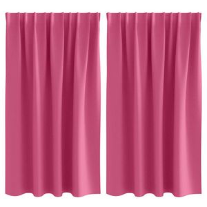 vidaXL Blackout Curtains with Rings 2 pcs Bright Pink 140 x 140 cm