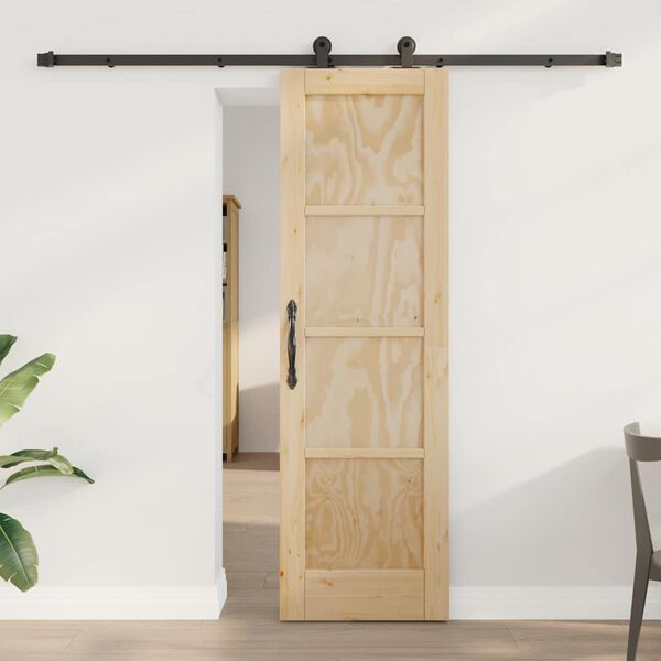 vidaXL Sliding Door Manual ORKDAL Natural and black 61 x 198.5 cm