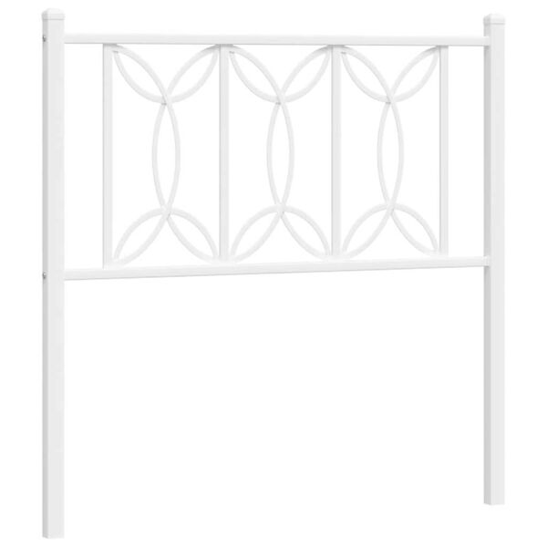 vidaXL Metal Replace Headboard White 90 cm