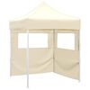 vidaXL Professional Folding Party Tent with 2 Sidewalls 2x2 m Cream