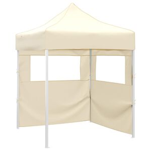 vidaXL Professional Folding Party Tent with 2 Sidewalls 2x2 m Cream