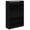 vidaXL Shoe Cabinet Black 60x21x87.5 cm Engineered Wood