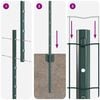 vidaXL Fence with Post Green 1.2 x 10 m Steel and PVC