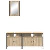 vidaXL Bathroom Furniture Set with Shelf 3 pcs Brown Engineered wood