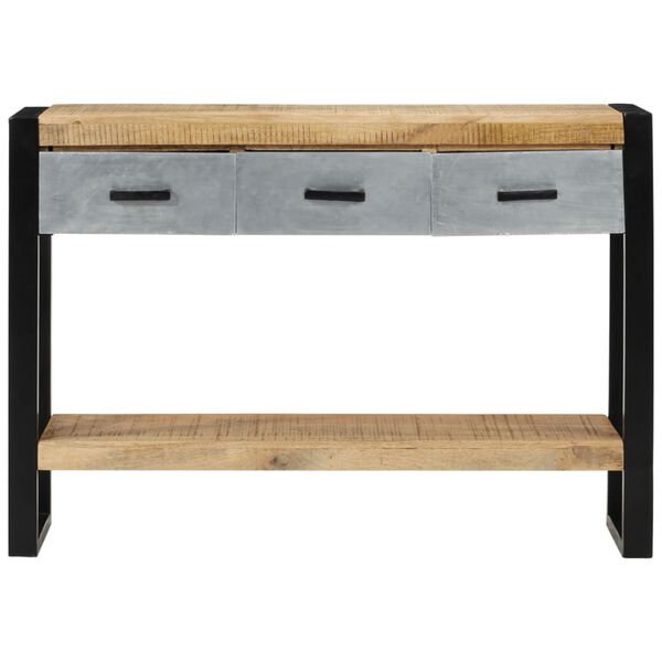 vidaXL Console Table 110x30x76 cm Solid Rough Wood Mango