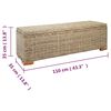 vidaXL Storage Box 110 cm Natural Kubu Rattan & Solid Wood Mahogany