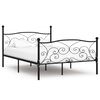 vidaXL Bed Frame without Mattress with Slatted Base Black Metal 140x200 cm
