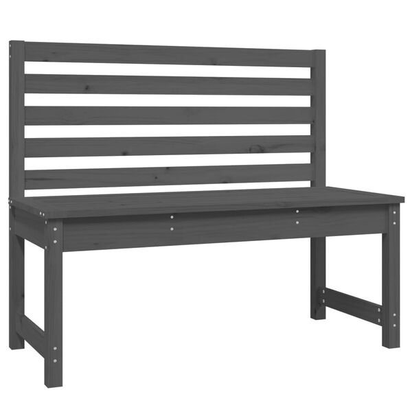vidaXL Garden Bench Grey 109 cm Solid Wood Pine