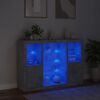 vidaXL Sideboards with LED Lights 3 pcs Concrete Grey Engineered Wood
