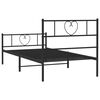 vidaXL Metal Bed Frame without Mattress with Footboard Black 80x200cm