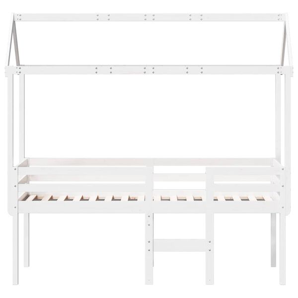 vidaXL High Sleeper Bed without Mattress White 80x200 cm Solid Wood Pine