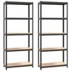 vidaXL 5-Layer Shelves 2 pcs Anthracite Steel&Engineered Wood