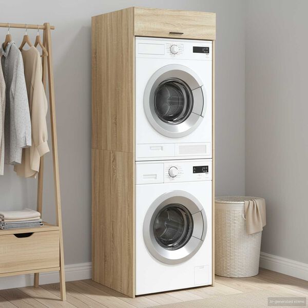 vidaXL Wash Machine Cabinet Sonoma 67.5 x 68 x 200 cm Engineered wood