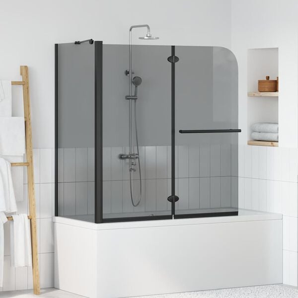 vidaXL Bi-Folding Shower Enclosure Dark Transparent 120 x 67 x 129 cm
