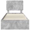 vidaXL Bed Frame with Drawer Concrete Grey 75 x 190 cm Engineered Wood