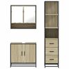 vidaXL 3 Piece Bathroom Furniture Set Sonoma Oak Engineered Wood