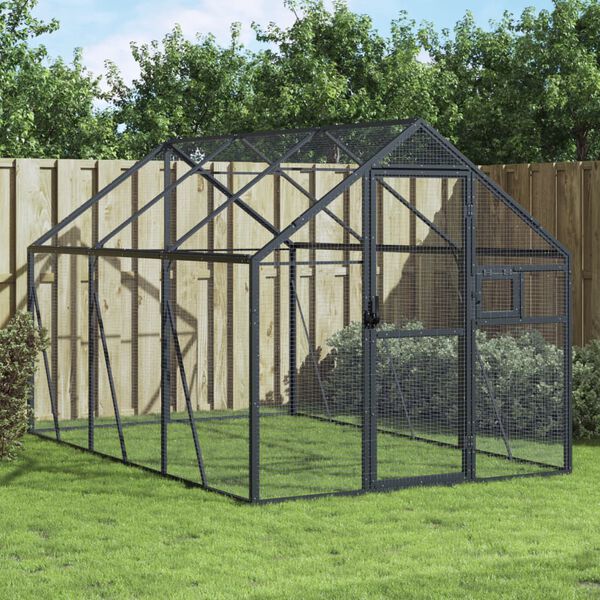 vidaXL Aviary Anthracite 1.79x3x1.85 m Aluminium