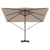 vidaXL Roma Parasol Taupe 286 x 285 x 265 cm Polyester and Aluminium