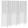 vidaXL Room Divider 6 Panels White Solid Wood Paulownia