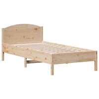 vidaXL Bed Frame with Headboard 90x200 cm Solid Wood Pine