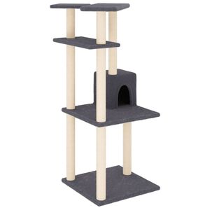 vidaXL Cat Tree with Sisal Scratching Posts Dark Grey 123 cm