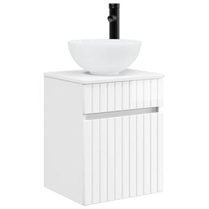 vidaXL Wall-mounted Sink Vanity High Gloss White 39 x 35 x 80 cm
