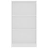 vidaXL 3-Tier Book Cabinet White 60x24x109 cm Engineered Wood
