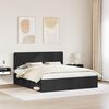 vidaXL Bed Frame with Headboard Black 200 x 200 cm Solid Pine Wood