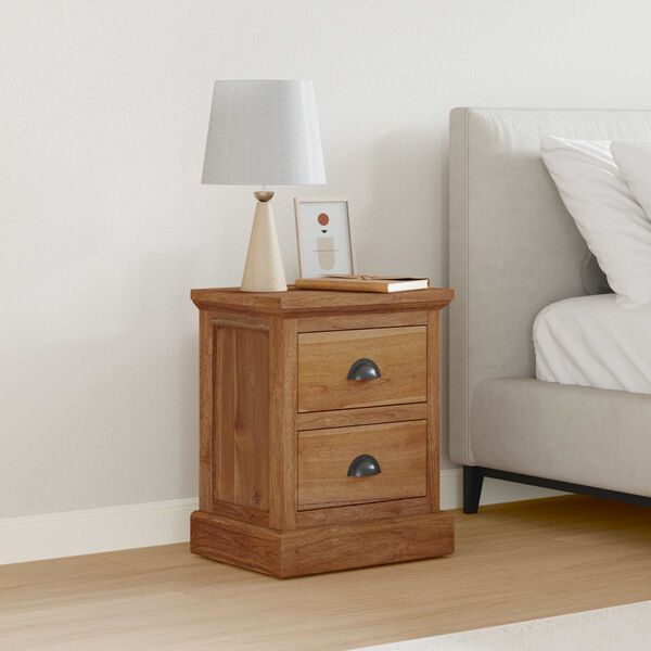 vidaXL Bedside Table Natural 40 x 30 x 50 cm Solid Teak Wood