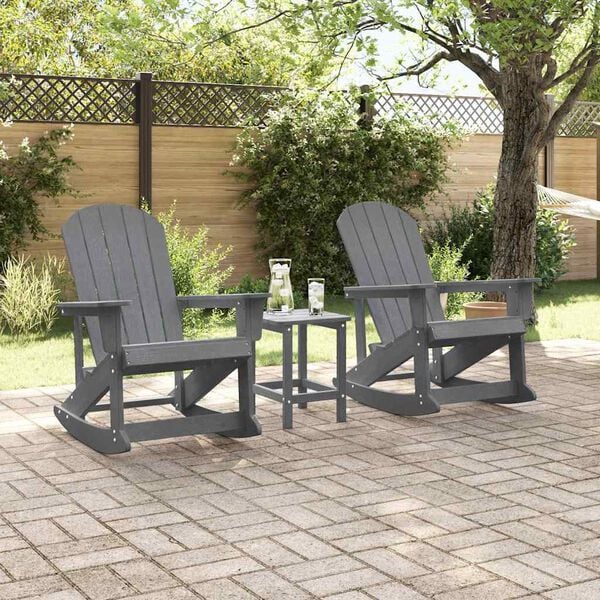 vidaXL Garden Lounge Set 3 pcs Light Grey HDPE