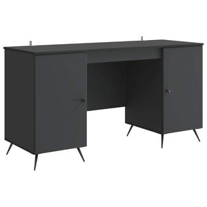 vidaXL Desk Black 142.5 x 50 x 75 cm Engineered Wood