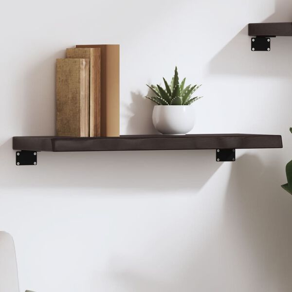 vidaXL Wall Shelf Dark Brown 60x20x4 cm Treated Solid Wood Oak