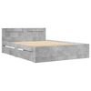 vidaXL Bed Frame with Headboard without Mattress Concrete Grey 135x190 cm Double