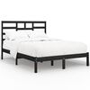 vidaXL Bed Frame without Mattress Black Solid Wood 120x200 cm