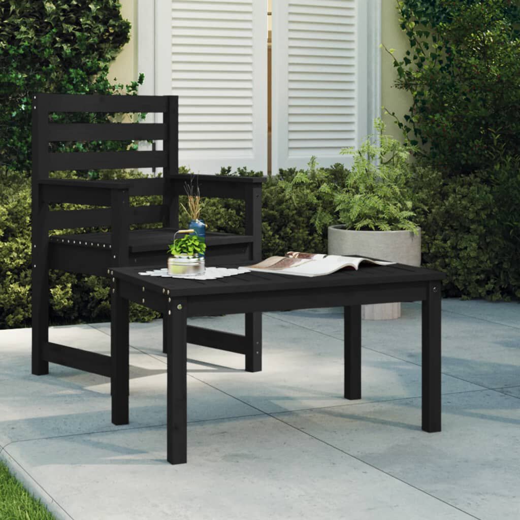 Black wooden garden table outlet