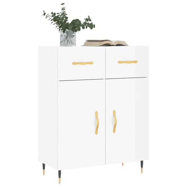 vidaXL Sideboard High Gloss White 69.5x34x90 cm Engineered Wood