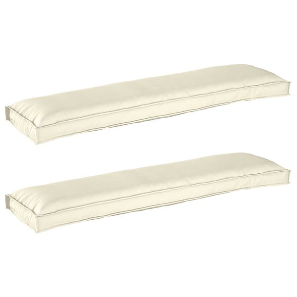 vidaXL Pallet Cushion Set 2 pcs Cream 150 x 40 x 8 cm Oxford fabric
