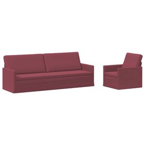 vidaXL Sofa Set 2 pcs Wine Red Fabric