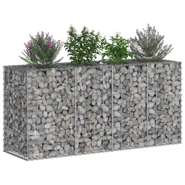 vidaXL Gabion Raised Bed Silver 170 x 50 x 80 cm Galvanised Steel