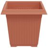 vidaXL Square Flower Pot 24 pcs Brick Red 16 x 16 x 14 cm Plastic