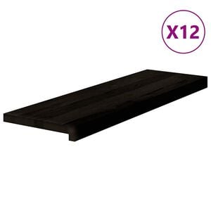 vidaXL Stair Treads 12 pcs Dark Brown 80x30x2 cm Solid Wood Oak