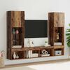 TV Wall Units with LED Wall-mounted 5 pcs Old wood 40.5 x 30 x 102 cm