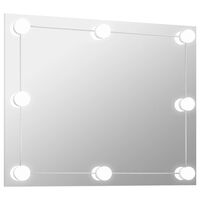 vidaXL Wall Frameless Mirror with LED Lights Rectangular Glass