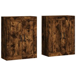 vidaXL Wall Mounted Cabinets 2 pcs Smoked Oak Engineered Wood