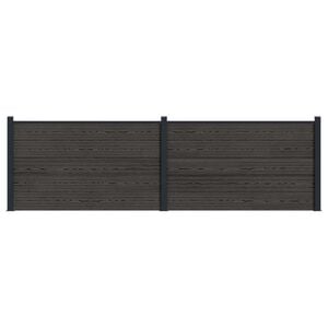 vidaXL Fence Panel 2 pcs WPC and Aluminium Black