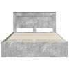 vidaXL Bed Frame with Drawer Concrete Grey 140 x 190 cm Engineer Wood