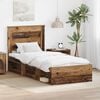 vidaXL Bed Frame with Headboard Old Wood 100 x 200 cm Solid Pine Wood